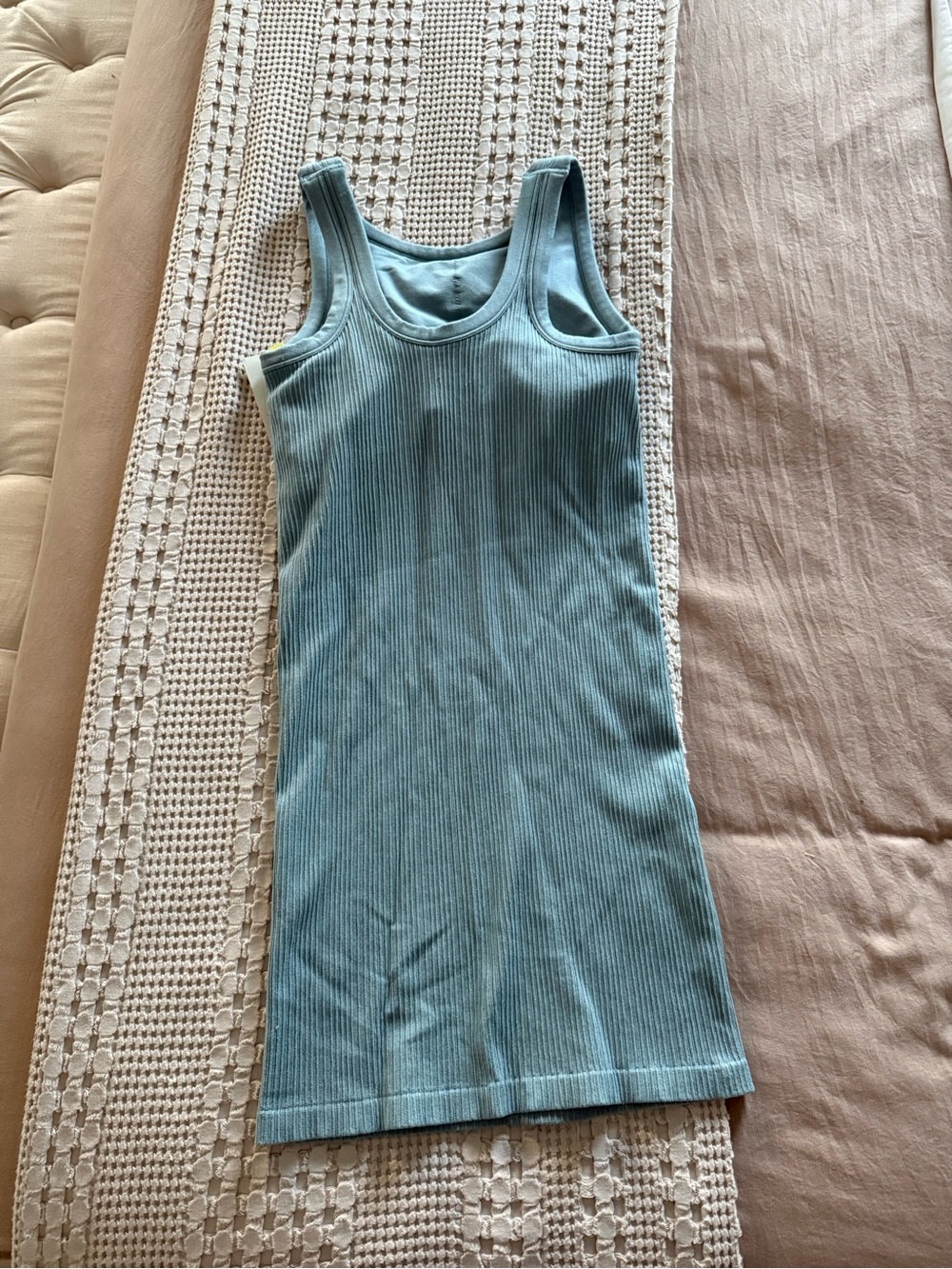 NEW all in motion Ribbed Blue Tank Mini Dress Size M - Picture 2 of 4